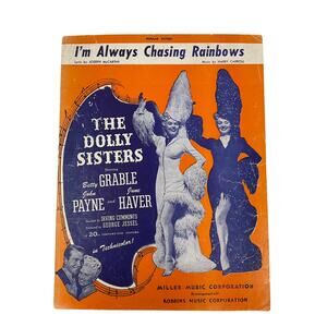 Im Always Chasing Rainbows Sheet Music The Dolly Sisters 1918 McCarthy Carroll